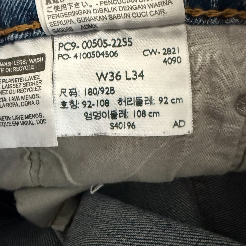Levis 505 Jeans 36X34 Blue Perfectly Faded - Picture 9 of 10